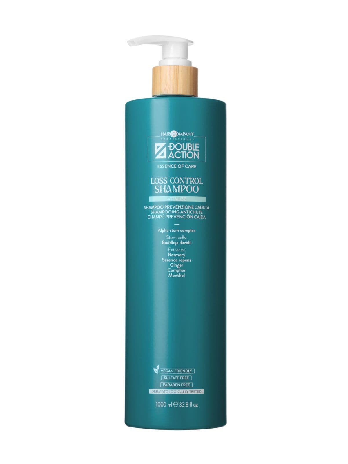 Шампунь против выпадения волос "LOSS CONTROL SHAMPOO" DOUBLE ACTION, 1000 мл