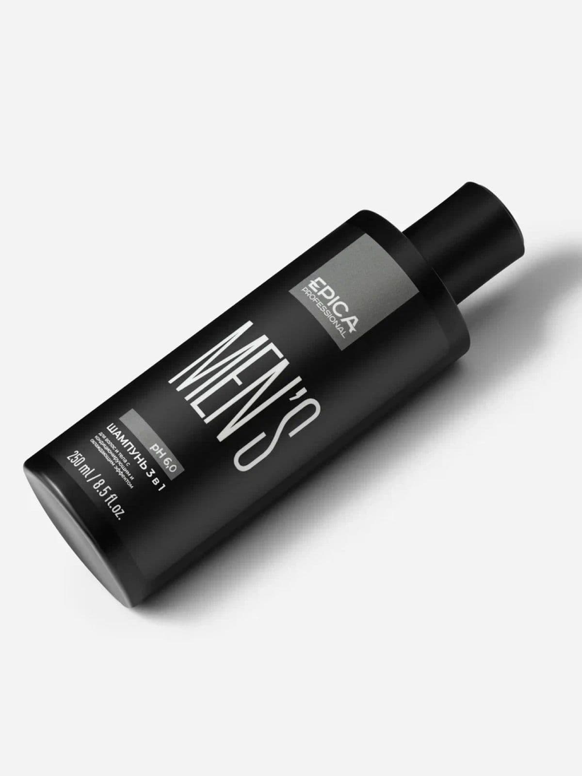 250 мл MEN'S 3 in 1 Муж. гель, шампунь и кондиц. с охл эфф., маслом апельсина - Epica
