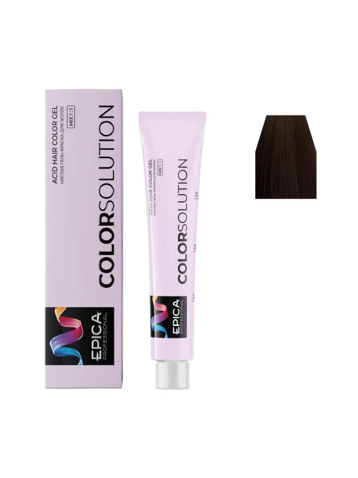 4.37 EPICA COLORSOLUTION Тонирующая кислая гель-краска шатен золотисто-шоколадный, 100мл
