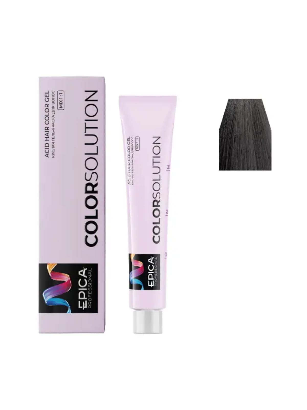 6.11 EPICA COLORSOLUTION Тонирующая кислая гель-краска темно-русый интенсивно-пепельный, 100мл