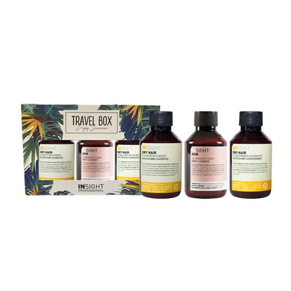 DRY HAIR TRAVEL BOX (шампунь 100мл + кондиционер 100мл + гель для тела 100мл) Набор - Insight