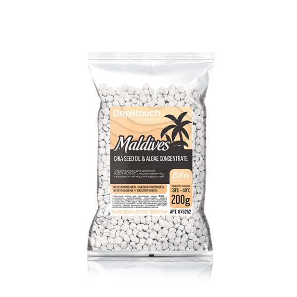 Пленочный воск BLISS "MALDIVES" с маслом семян чиа и конц. морских водор. Depiltouch, 200 г.