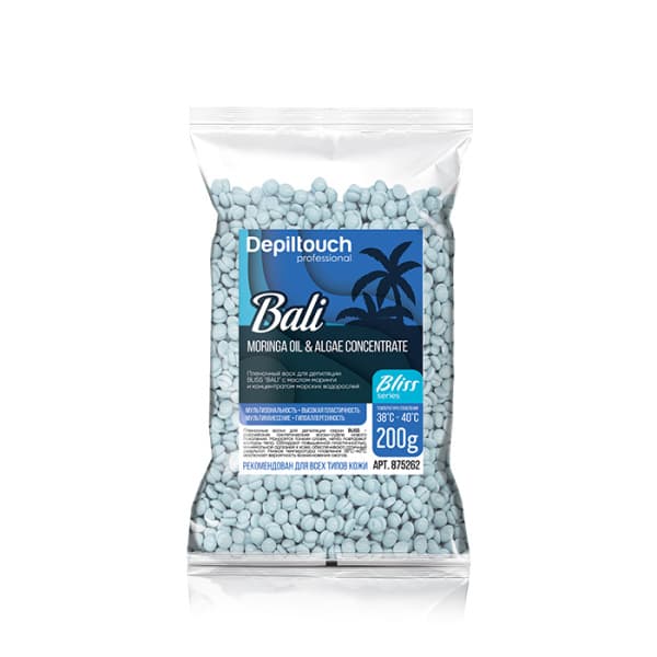 Пленочный воск BLISS "BALI" с маслом моринги и конц. морских водор. Depiltouch, 200 г.