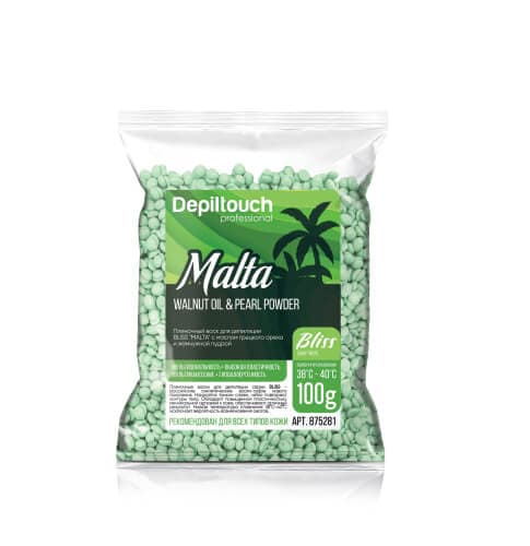 Пленочный воск BLISS "MALTA" с маслом грецкого ореха и жемчужной пудрой Depiltouch, 100 г.