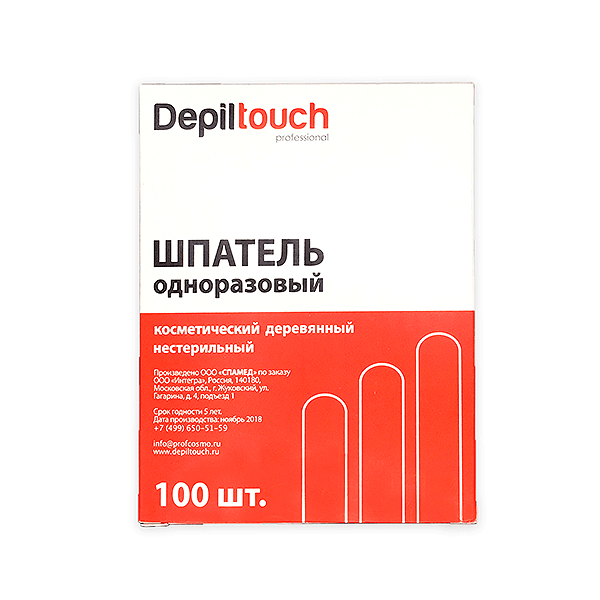 Шпатель дер. нестер. 140*16 мм 100 шт. Depiltouch в коробочке - Одноразка