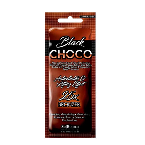 "Choco Black" 25* Антицеллюлитный эффект, с маслами какао, ши, кофе, экстрактом прополиса, витаминным комплексом и бронзаторами