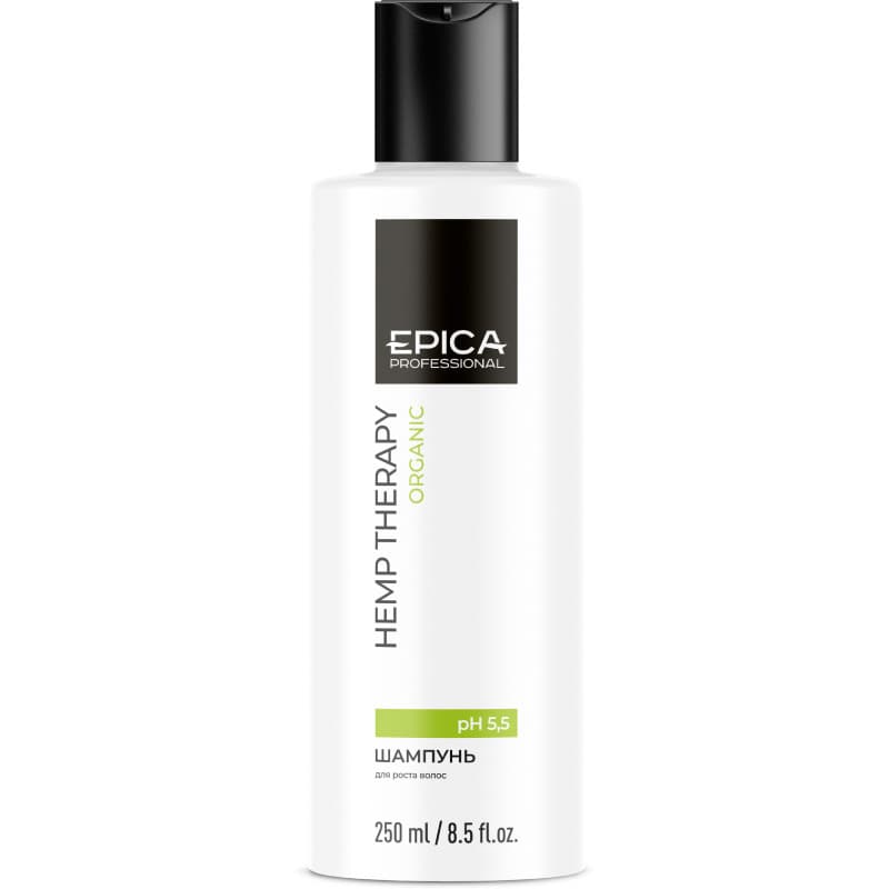 250мл Шампунь для роста волос с маслом семян конопли, AH и BH кислотами - Epica - Hemp therapy