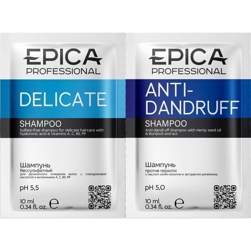 Саше Delicate Бессульфатный+Anti-Dandruff (Шампунь+шампунь),10мл.+10мл.