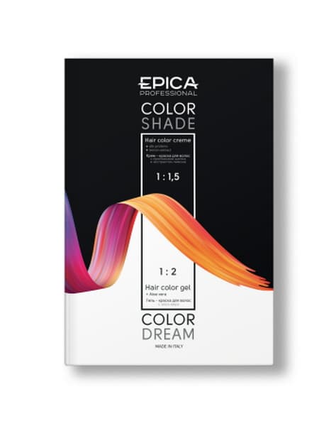 Палитра Epica Colorshade обозначение → ● (1:1,5) 164 крем-краска + Colordream обозначение → ○ (1:2) 57 гель-краска